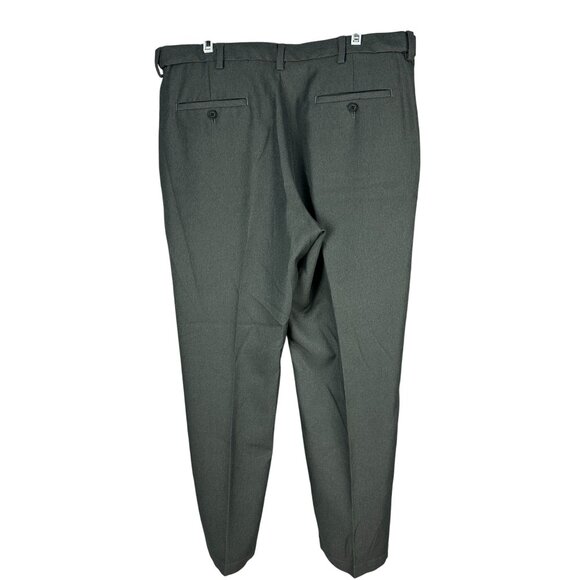 Mens H Haggar Dark Gray Dress Pants 36X30 Polyester Flat Front Trousers - Picture 3 of 7